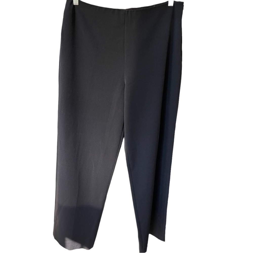 COLDWATER Creek knit pants, sizeL, wide flowing legs, elastic panel in waistband